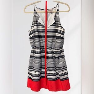 Banana Republic Navy and White Striped Dress with Red Accents